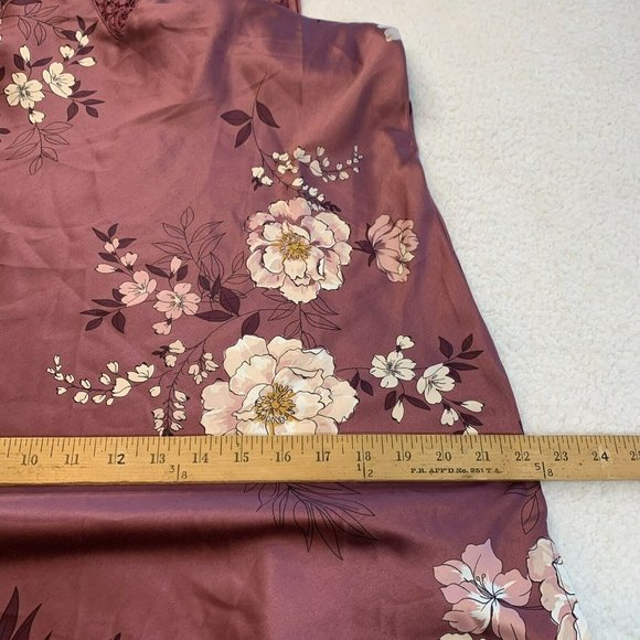 NWT INC Women's Size XS Plum Floral Night Gown Slip Dress Midi/Maxi $60 - Picture 7 of 10